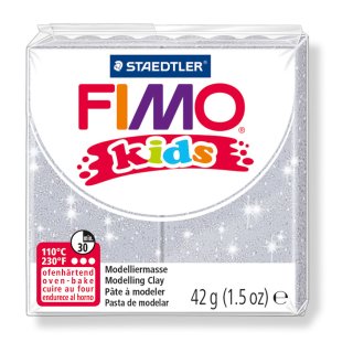 Modelliermasse Fimo kids glitter silber