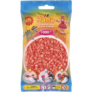 Hama 207-44 - Perlen, pastell-rot, 1000 Stück