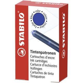 Tintenpatronen zum Nachf&uuml;llen - STABILO Refill - Schreibfarbe blau (l&ouml;schbar) - 24x 6er Pack