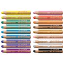 Buntstift, Wasserfarbe & Wachsmalkreide - STABILO woody 3 in 1 - 18er Pack mit Spitzer und Pinsel - mit 18 verschiedenen Farben
