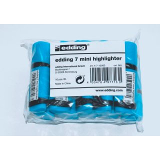 e-7/10S mini highl. Pl.-Beutel neonblau