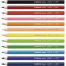Dicker Buntstift - STABILO Jumbo - 12er Pack - mit 12 verschiedenen Farben - inklusive Spitzer
