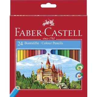 Faber-Castell 111224 - Farbstifte CASTLE Hexagonal, 24er Kartonetui