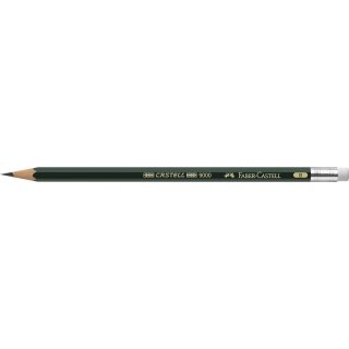 Bleistift Castell 9000 B mit Gummitip