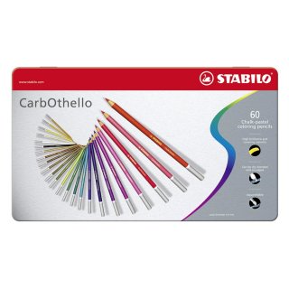 STABILO CarbOthello Metalletui ARTYplus Pastellkreidestift 60 Farben mit Spitzer, Radierer, Estompe