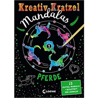 Kreativ-Kratzel Mandalas - Pferde: für Mädchen ab 5 Jahre (Deutsch) Taschenbuch – Malbuch